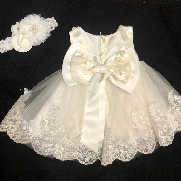 Bow Dreams Designed by hong - Ivory Flower Girl/Formal Dress w/Removable Bow 3-6 - Picture 7 of 12